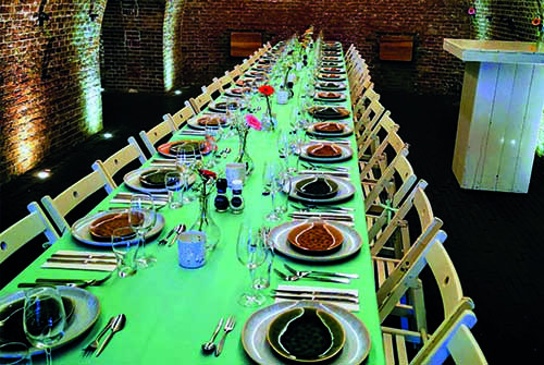 Bedrijfsfeest tafel Bedrijfsfeest gedekte tafel Fort Vechten